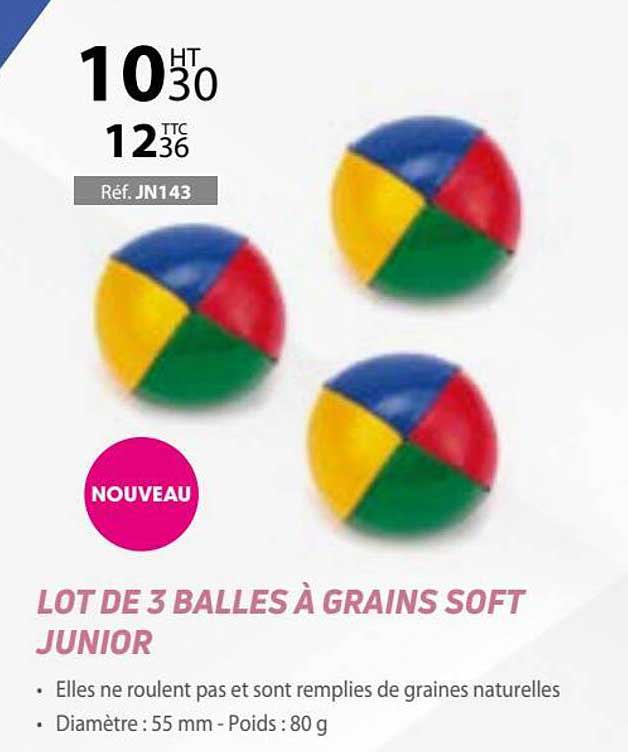 Lot De 3 Balles à Grains Soft Junior