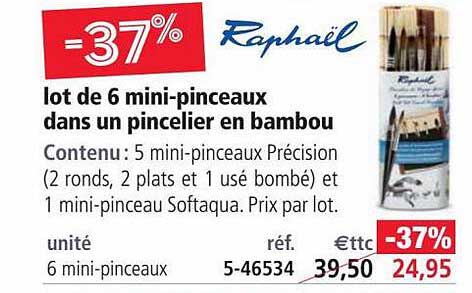 lot de 6 mini-pinceaux dans un pincelier en bambou raphaël