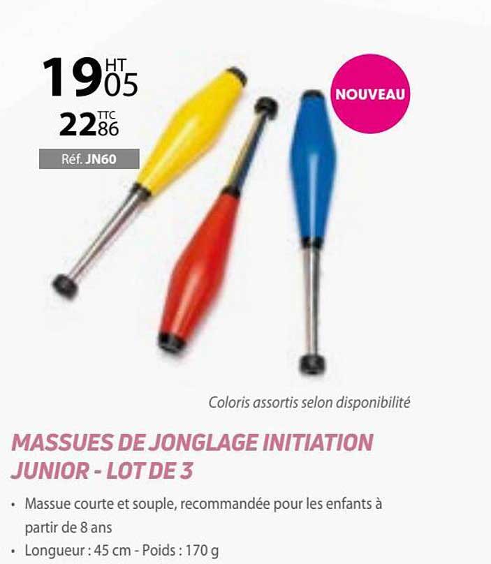 massues de jonglage initiation junior - lot de 3