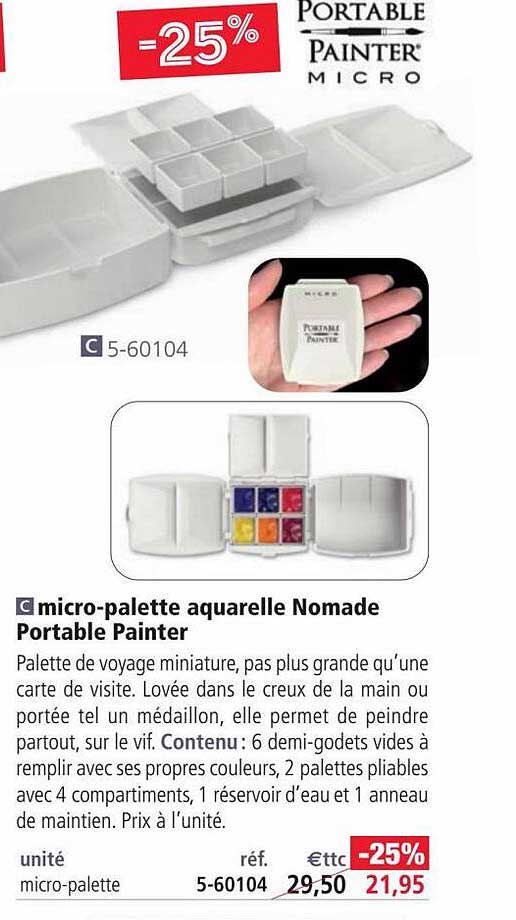 micro-palette aquarelle nomade portable painter