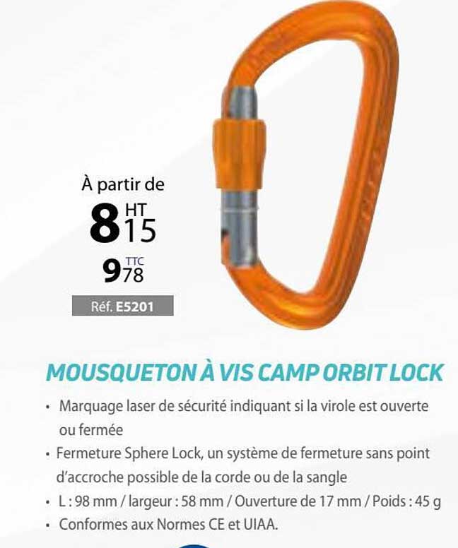 mousqueton à vis camp orbit lock