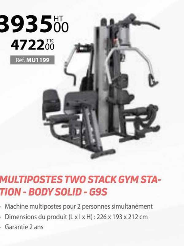 multipostes two stack gym station - body solid - g9s