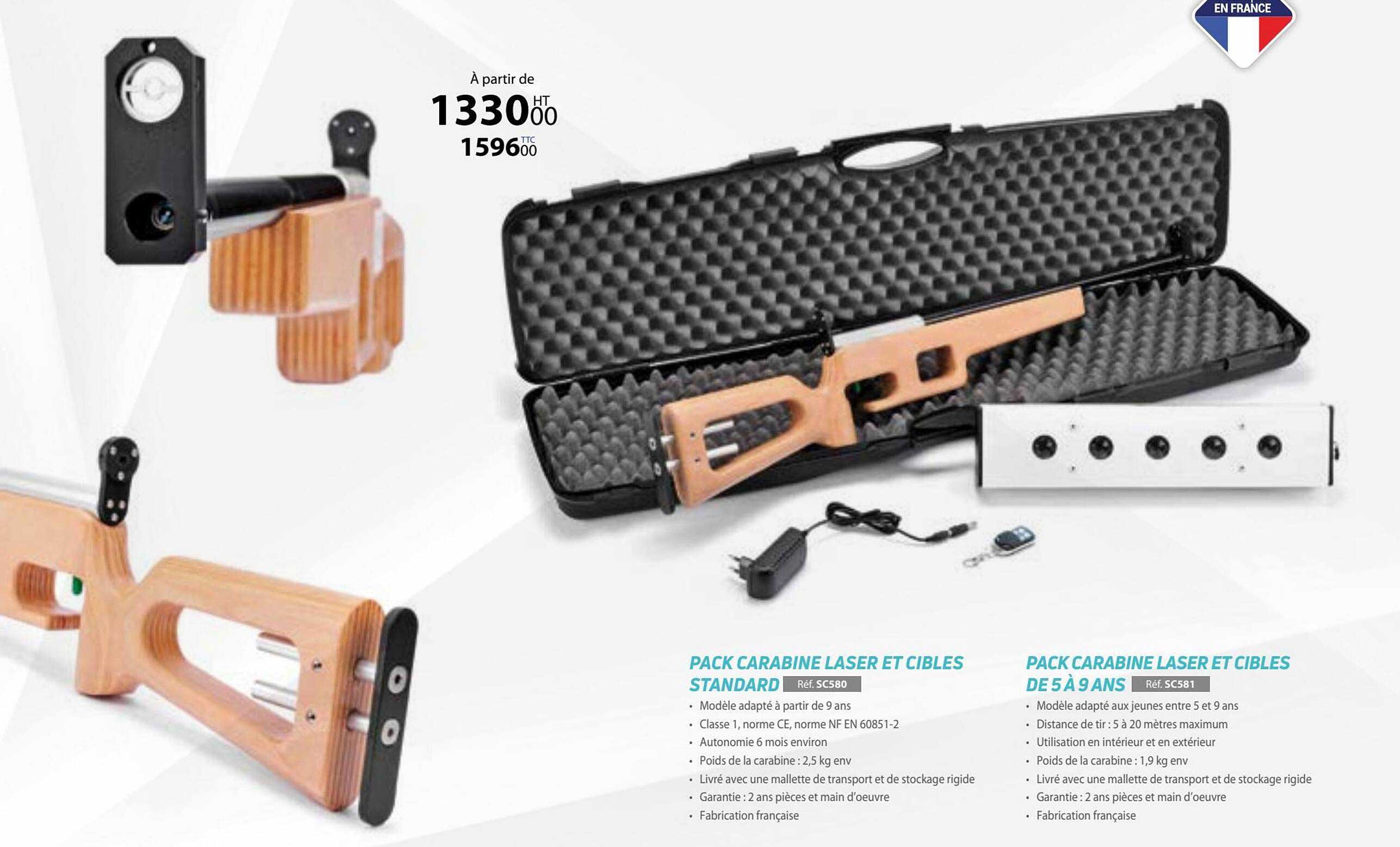 pack carabine laser et cibles standard, pack carabine laser et cibles de 5 à 9 ans