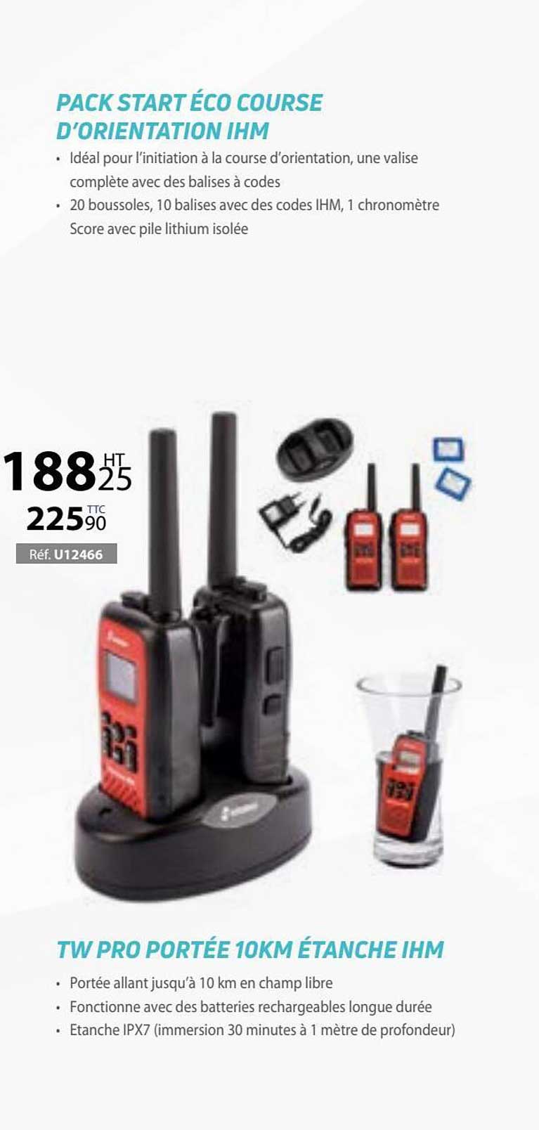 pack start éco course d'orientation ihm, tw pro portée 10km étanche ihm