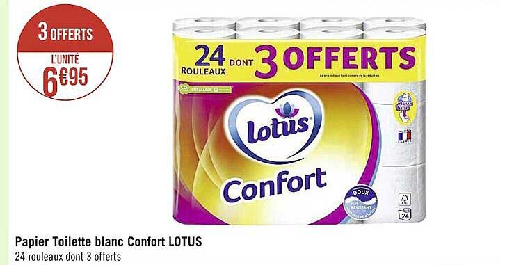 Papier Toilette Blanc Confort Lotus