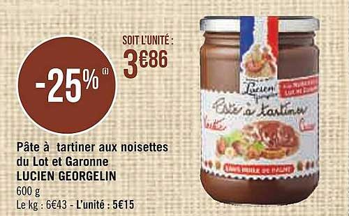 pâte à tartiner aux noisettes du lot et garonne lucien georgelin