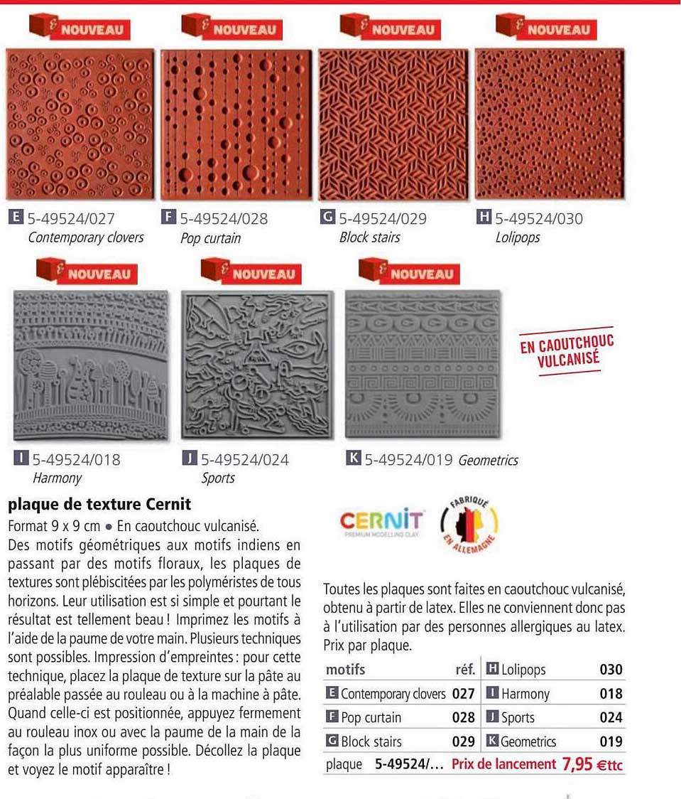 plaque de texture cernit