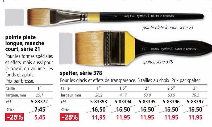 pointe plate longue, manche court, série 21, spalter série 378