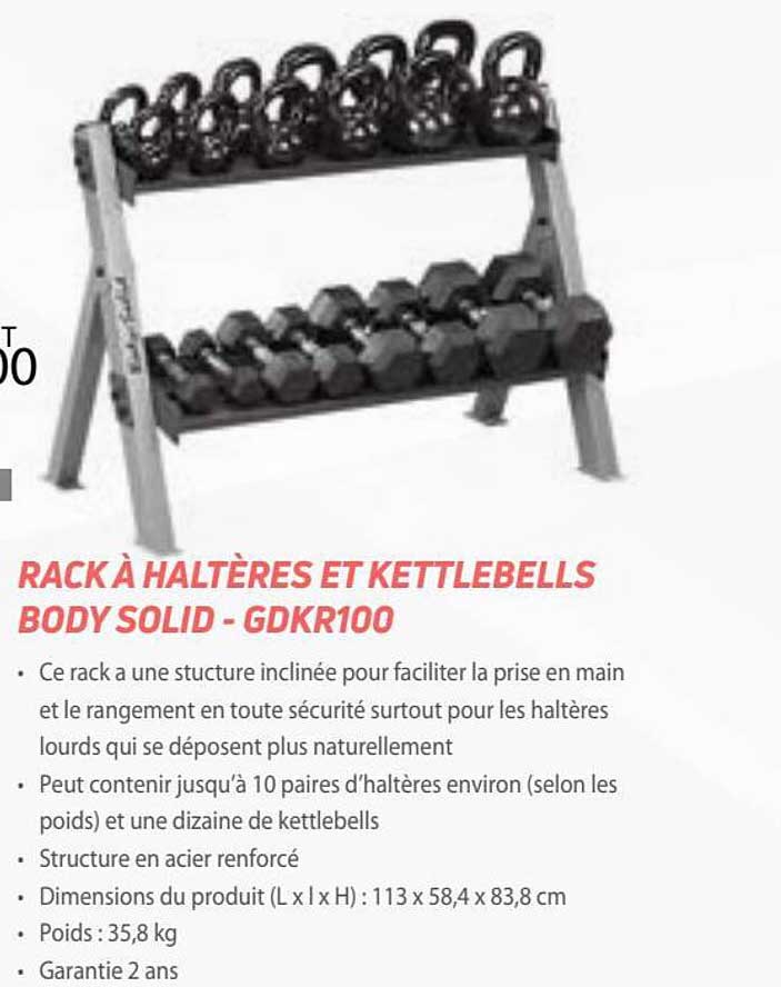 rack à haltères et kettlebells body solid - gdkr100