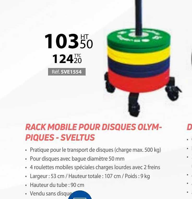 rack mobile pour disques olympiques - sveltus