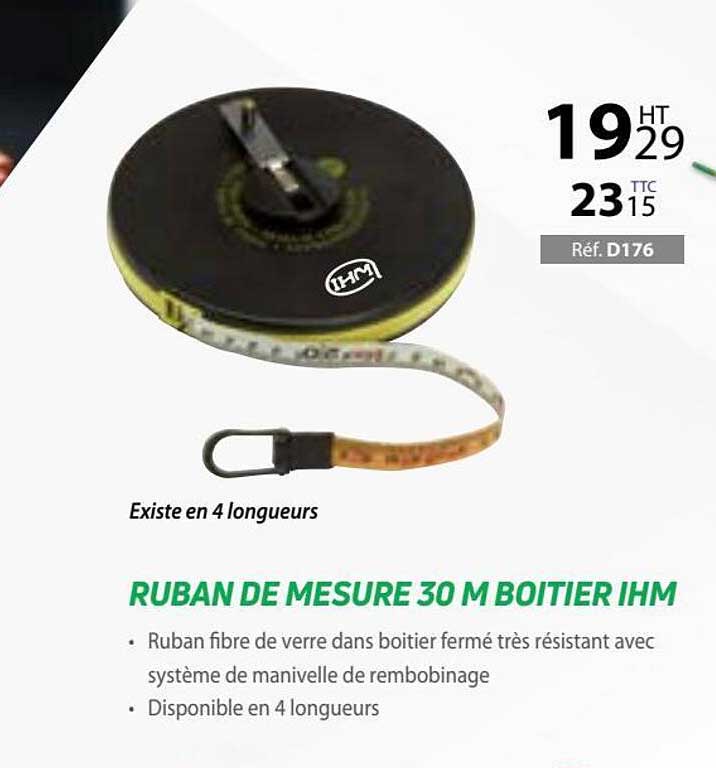 ruban de mesure 30 m boitier ihm