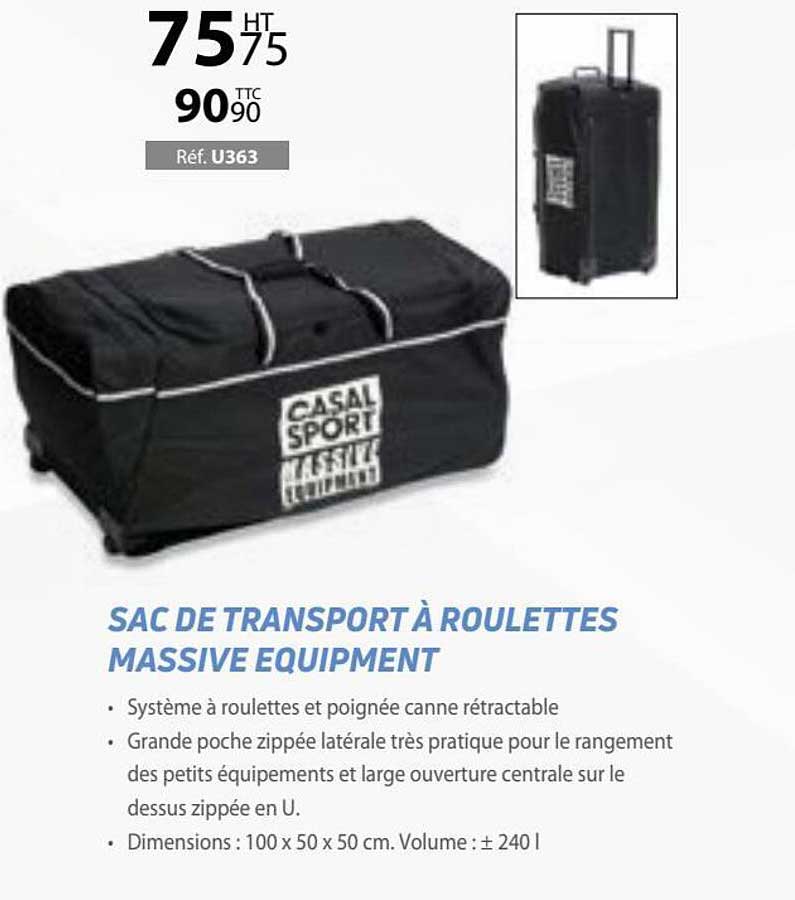 sac de transport à roulettes massive équipment