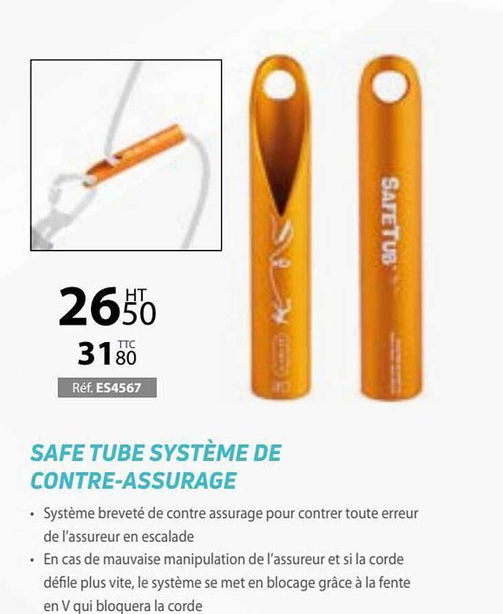 safe tube système de contre-assurage