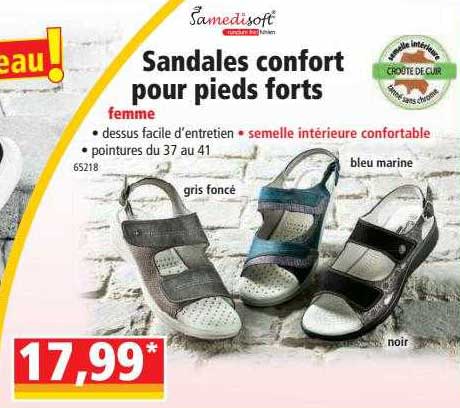 sandales confort pour pieds forts