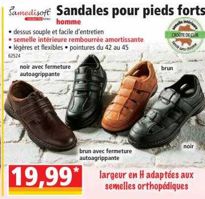 sandales pour pieds forts