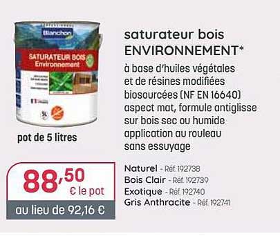 Saturateur Bois Environnement