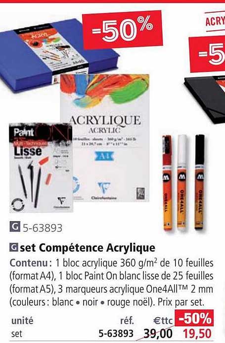 set compétence acrylique