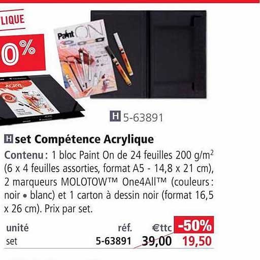 set compétence acrylique