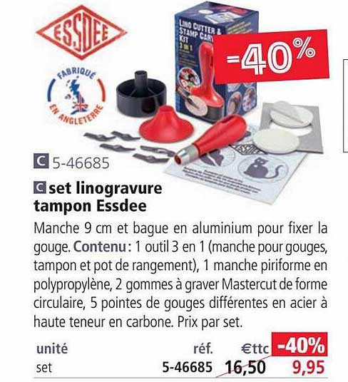 set linogravure tampon essdée