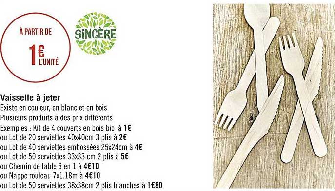 vaisselle à jeter