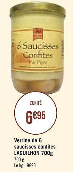 verrine de 6 saucisses confites laguilhon 700 g