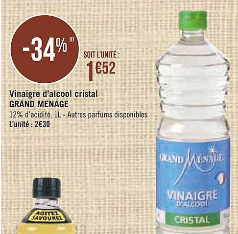Vinaigre D'alcool Cristal Grand Ménage