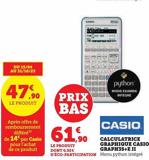 Calculatrice Graphique Casio Graph 35+e II