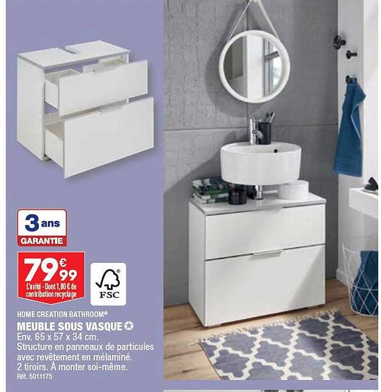 meuble sous vasque home création bathroom