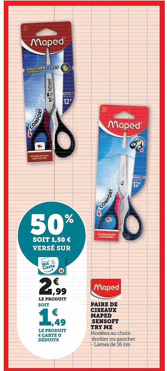 Paire De Ciseaux Maped Sensoft Try Me