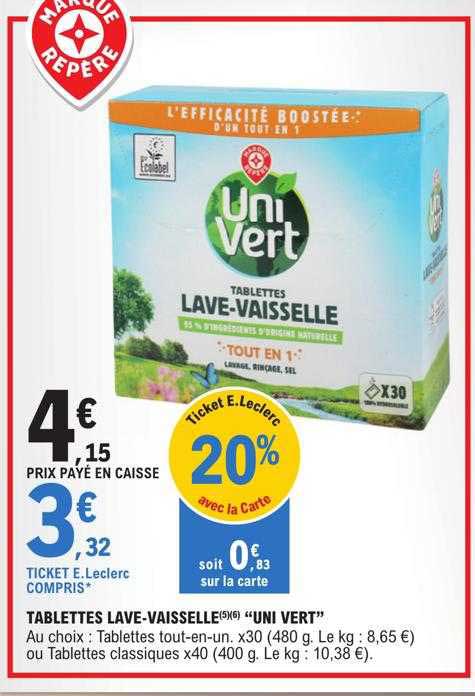 tablettes lave-vaisselle "uni vert"