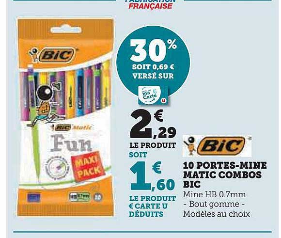 10 Portes-mine Matic Combos Bic