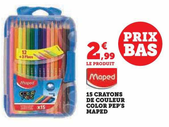 15 crayons de couleur color pep's maped