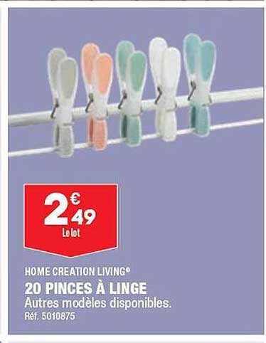 20 Pinces à Linge Home Création Living