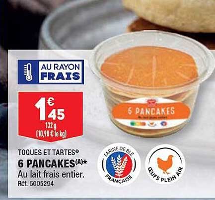 6 pancakes toques et tartes