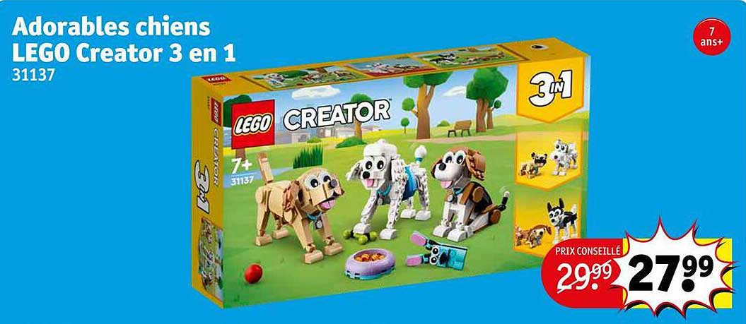 adorables chiens lego creator 3 en 1