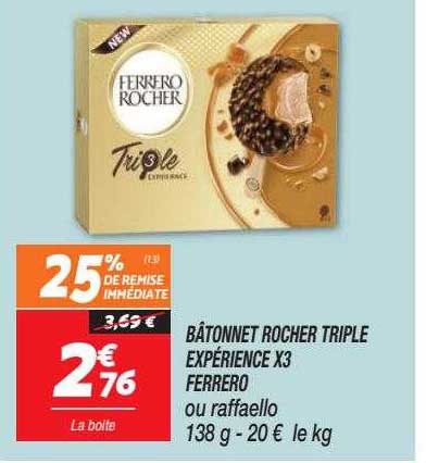 bâtonnet rocher triple expérience x3 ferrero