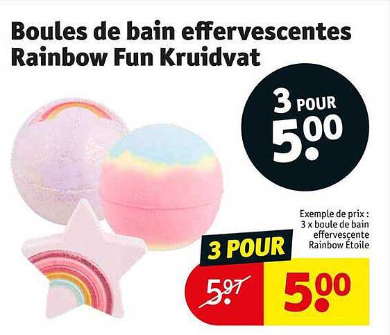 boules de bain effervescentes rainbow fun kruidvat