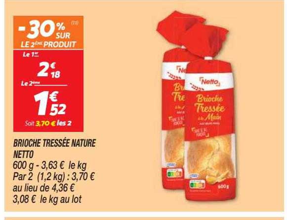 Brioche Tressée Nature Netto