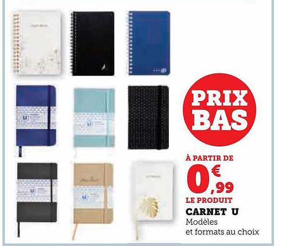 carnet u modèles et formats au choix