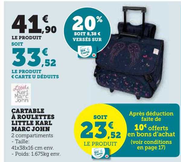 cartable à roulettes little karl marc john