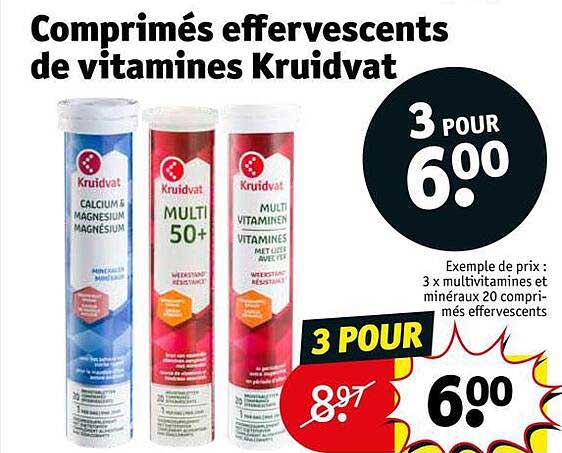 Comprimés Effervescents De Vitamines Kruidvat