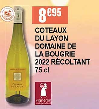 côteaux du layon domaine de la bougrie 2022 récoltant