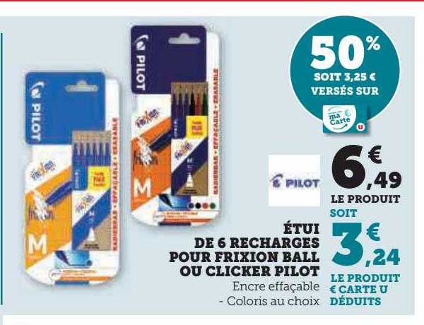 étui De 6 Recharges Pour Frixion Ball Ou Clicker Pilot