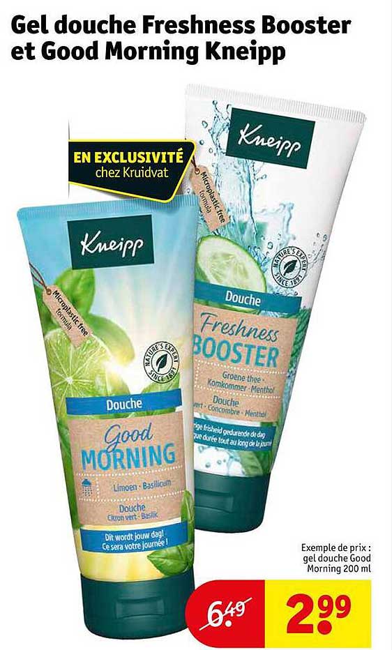 gel douche freshness booster et good morning kneipp