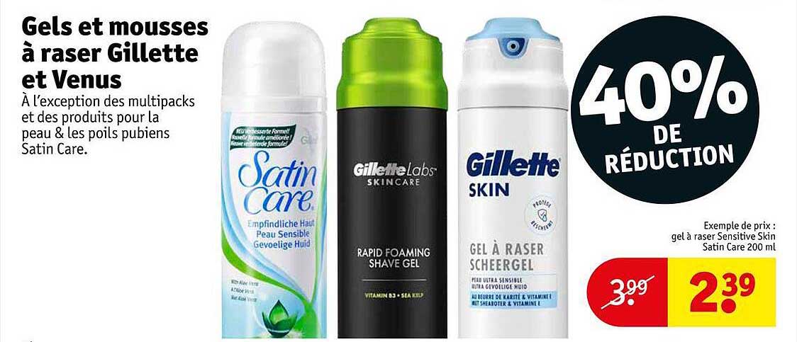 Gels Et Mousses à Raser Gillette Et Venus