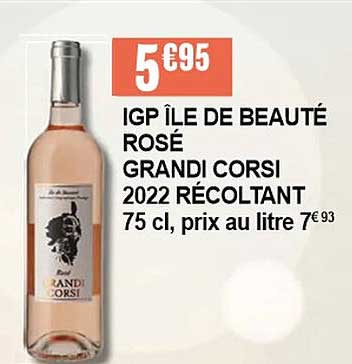 igp îles de beauté rosé grandi corsi 2022 récoltant