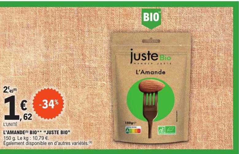 l'amande bio "juste bio"