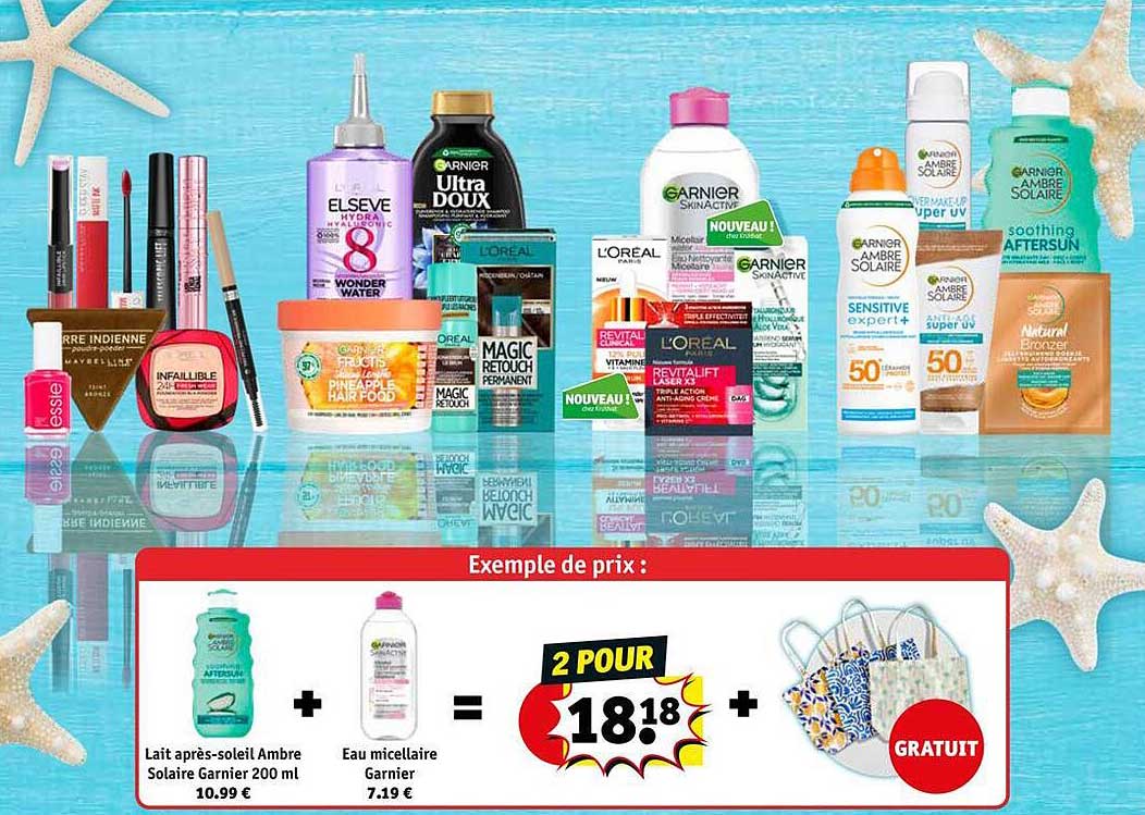 Lait Après-soleil Ambre Solaire Garnier + Eau Micellaire Garnier