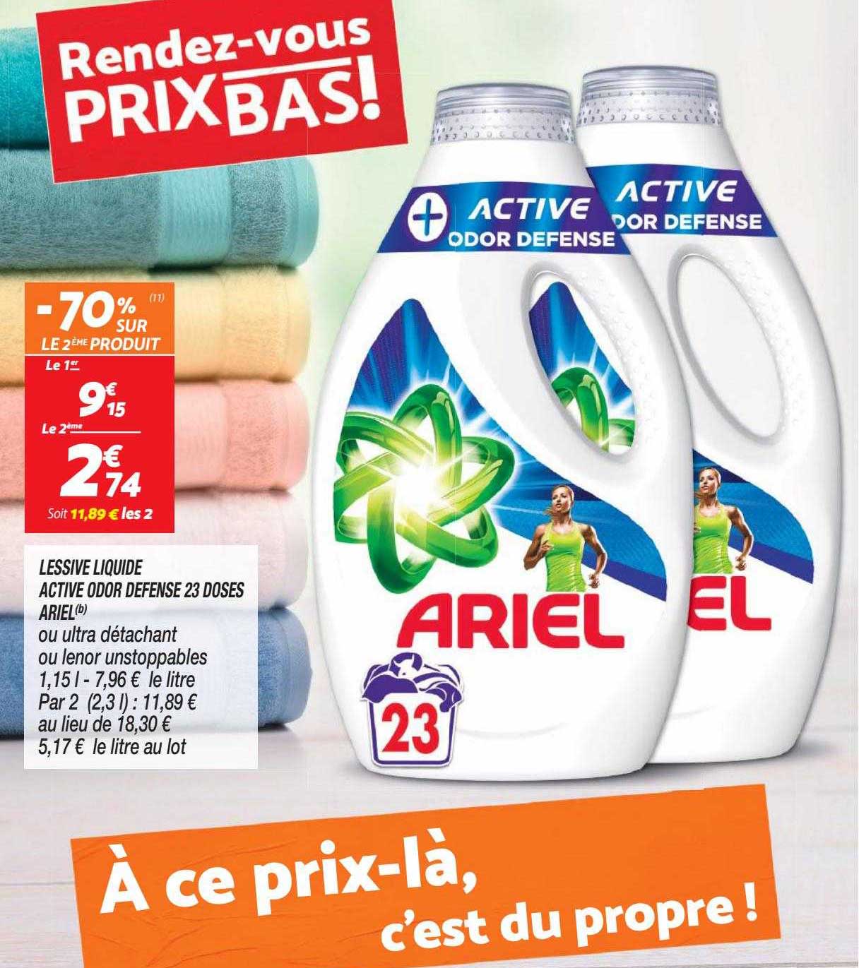 lessive liquide active odor defense 23 doses ariel
