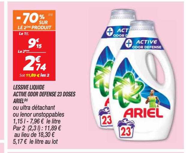 Lessive Liquide Active Odor Defense 23 Doses Ariel